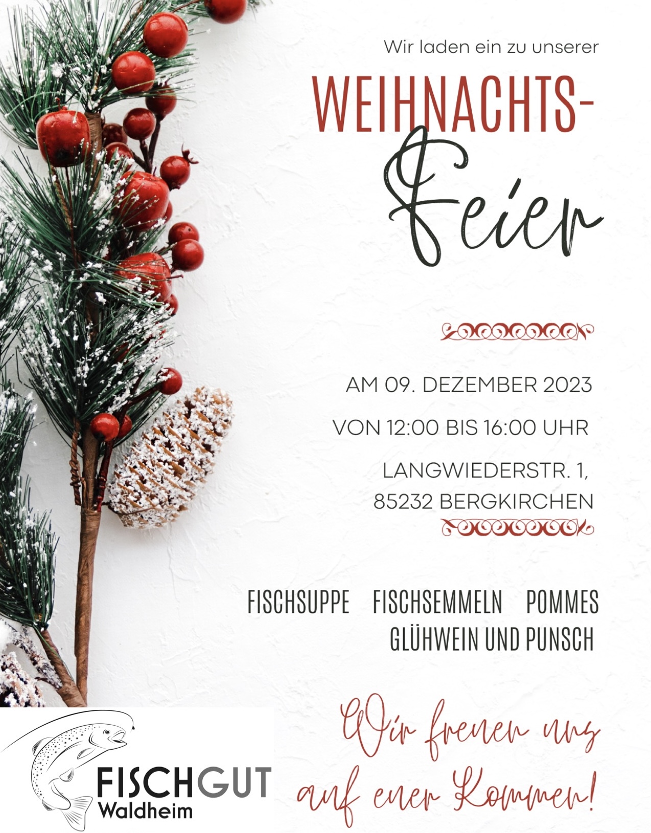 Weihnachtsfeier 2023 Plakat