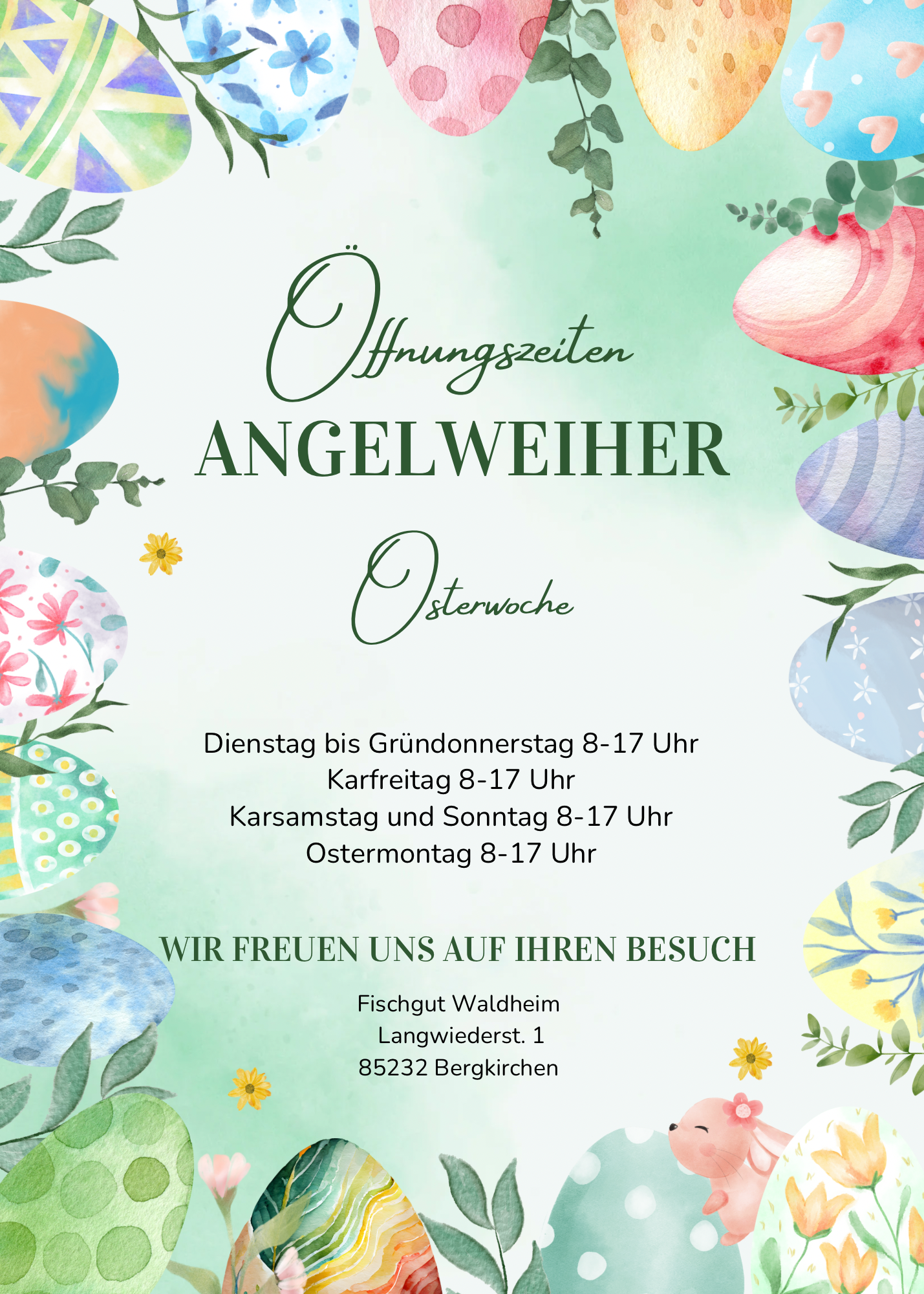 Rot Grün Blau Gelb Illustrativ Ostern Einladung